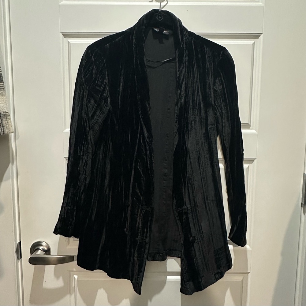 Topshop Black Velvet Blazer